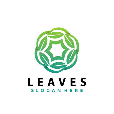 Nature Logo Leaf Ring logo Design vector illustrationのイラスト素材