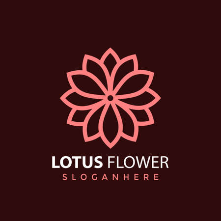 Minimalist Lotus Flower logo Design vector illustrationのイラスト素材