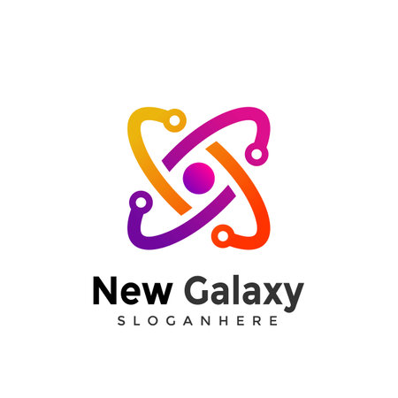 New Galaxy Modern Logo Design Vector Images Illustration Stockのイラスト素材