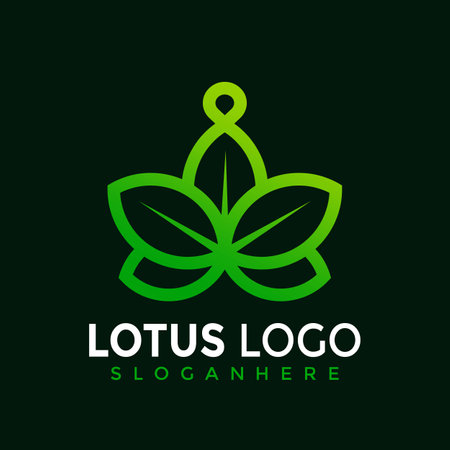 Nature Lotus Meditation Modern Logo Design Vector Illustrationのイラスト素材