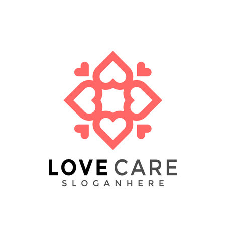 Love care Modern Logo Icon Design Vector Illustrationのイラスト素材