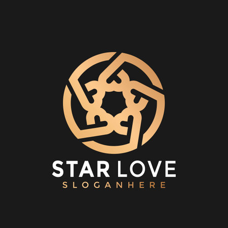 Circle Love Geaometric Modern Logo Icon Design Vector Illustrationのイラスト素材