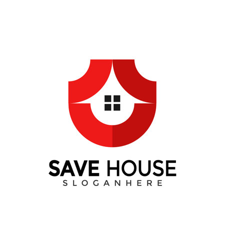 Save House Modern Logo Icon Design Vector Illustrationのイラスト素材