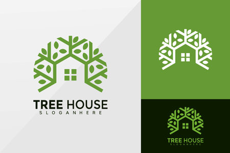 Tree House business logo vector, Brand Identity Logos design, modern logo, Logo Designs Vector Illustration Templateのイラスト素材