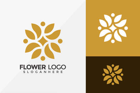 Luxury Flower Boutique Logo Design, Modern Logo Designs Vector Illustration Templateのイラスト素材