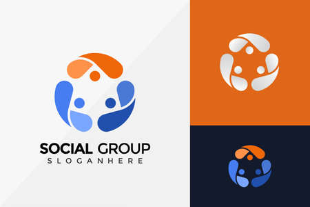 Social Group Company Logo Design, Modern Logo Designs Vector Illustration Template