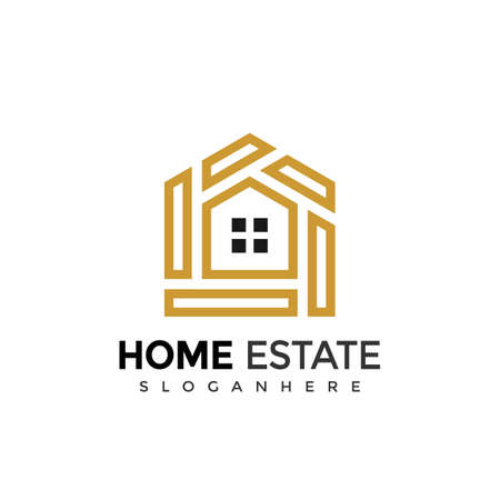 Elegant Home Estate Logo Design. Creative Idea logos designs Vector illustration templateのイラスト素材
