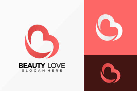 Letter B  Beauty Love Logo Design. Creative Idea logos designs Vector illustration templateのイラスト素材
