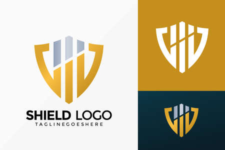 Premium Shield Real Estate Logo Vector Design. Abstract emblem, designs concept, logos, logotype element for template.のイラスト素材