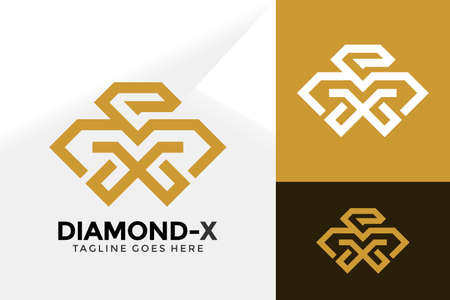 Letter X Diamond Shop Logo Design, Brand Identity Logos Designs Vector Illustration Templateのイラスト素材