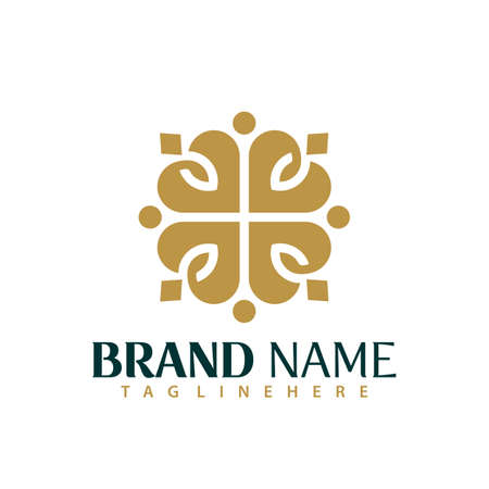 Luxury Flower Logo Design, Universal Abstract Logos Designs Vector Concept for Templateのイラスト素材