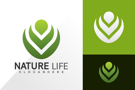 Nature life logo and icon design vector concept for templateのイラスト素材