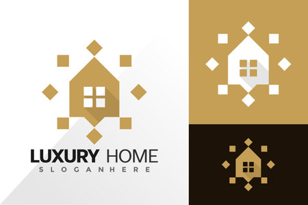 Luxury home estate logo vector design. Abstract emblem, designs concept, logos, logotype element for templateのイラスト素材