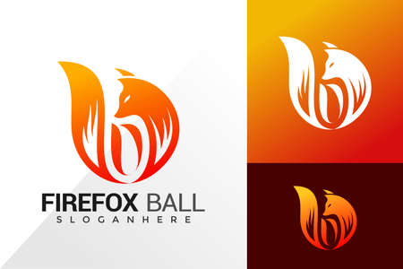 Fire Fox with Letter B Logo design inspirationのイラスト素材