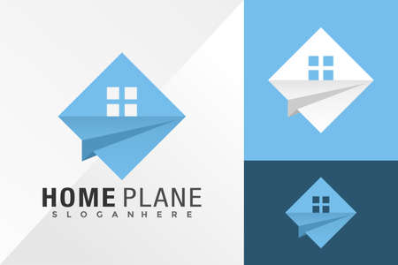 Home Plane Logo Design Vector illustration templateのイラスト素材