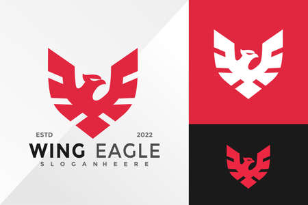 Shield Wing Eagle Logo Design Vector illustration templateのイラスト素材
