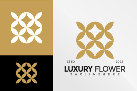 Luxury Flower Logo Design Vector illustration templateのイラスト素材