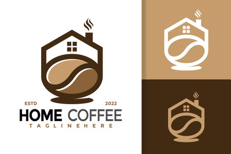 Home Coffee Shop Logo Design, brand identity logos vector, modern logo, Logo Designs Vector Illustration Templateのイラスト素材