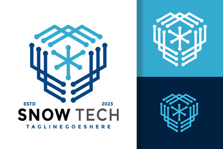 Snow Technology Winter Ice Unique Logoのイラスト素材