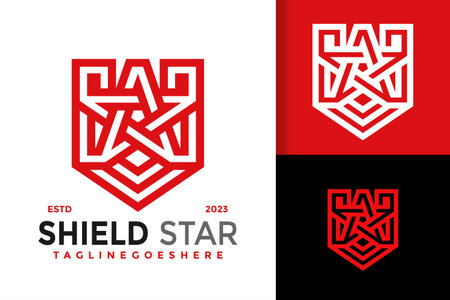 Shield Star Castle logo vector icon illustrationのイラスト素材