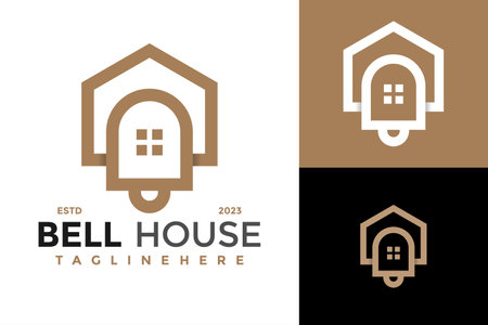 Bell A House Logo design vector symbol icon illustrationのイラスト素材