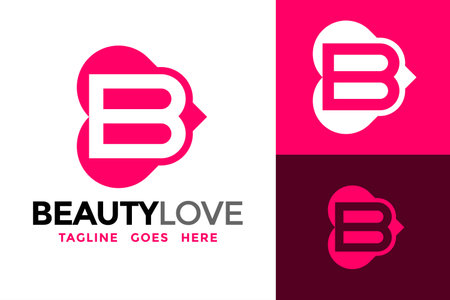 Letter B Beauty Love Logo Design Vector Templateのイラスト素材