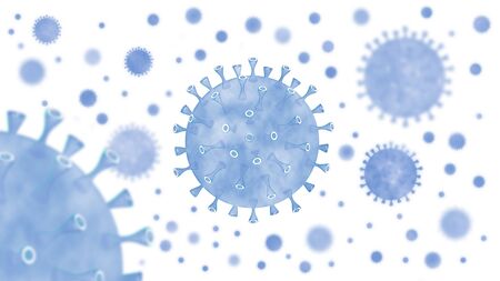 Coronavirus outbreak infecting respiratory system. Influenza type Covid19 virus background as...