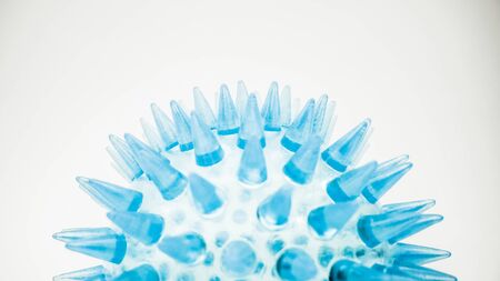 Coronavirus danger and public health risk disease. Covid-19 coronaviruses influenza as dangerous viral strain case as a pandemic medical concept with dangerous cells.の写真素材