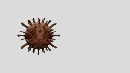 3D illustration. Coronavirus outbreak infecting respiratory system. Influenza type Covid 19 virus background as dangerous flu. Pandemic medical health risk concept with disease cells.の写真素材