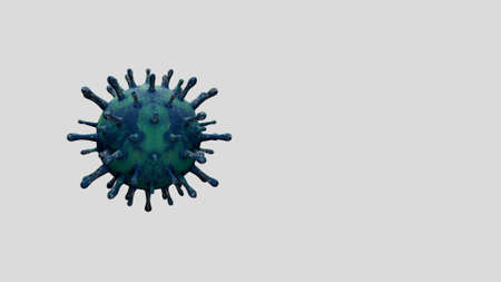 3D illustration. Coronavirus 2019 nCov concept resposible for asian flu outbreak and coronaviruses influenza as dangerous flu strain cases as a pandemic. Microscope virus Covid19 close up.の写真素材