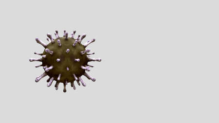 3D illustration. Coronavirus outbreak infecting respiratory system. Influenza type Covid 19 virus background as dangerous flu. Pandemic medical health risk concept with disease cells.の写真素材