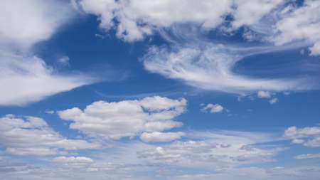 Cumulus clouds with blue sky on a sunny day of summer. Beautiful cloudscape as nature background...