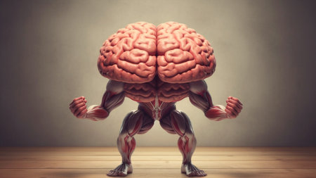 Strong human brain activation, power concept mind memory health. Fun character creative design. Generative AIの素材