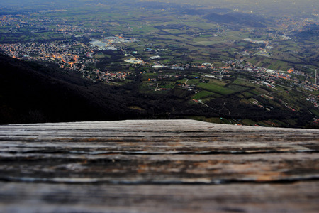 View of the country villages from the mountainの写真素材