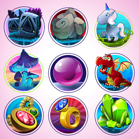 Set of Magic Related Vector Iconsのイラスト素材
