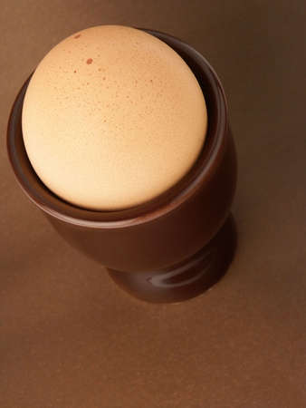 Egg in Holder. Upside view.の写真素材