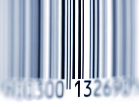 Close up shot of Barcode. Blue toning. Focus onの写真素材