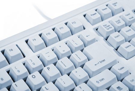 PC Keyboard. Blue toning. Fade to white.