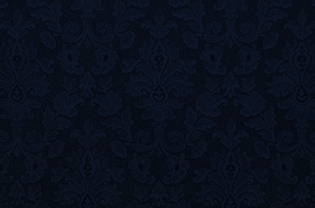 Floral vintage wallpaper background. Deep dark blue color, almost black.の写真素材
