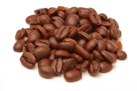 Coffee beans Isolated on white background. Soft focus.の写真素材