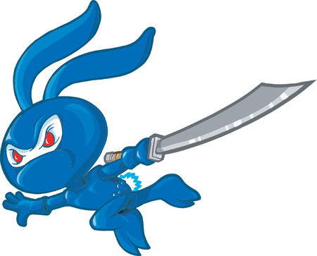 Ninja Rabbit Character Vector Illustrationのイラスト素材