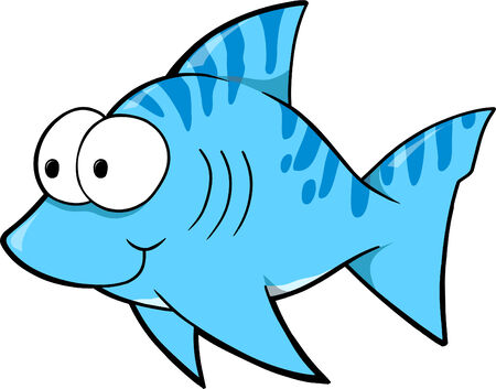 Blue fish Vector Illustrationのイラスト素材