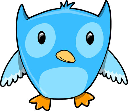  Blue Owl Vector Illustrationのイラスト素材