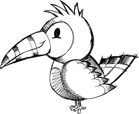 Sketchy Bird Vector Illustrationのイラスト素材