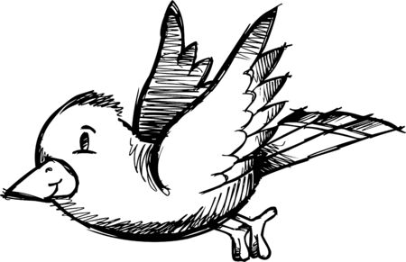Sketchy Bird Illustrationのイラスト素材