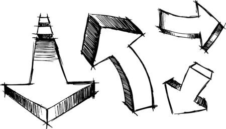 Doodle Sketchy Arrowsのイラスト素材