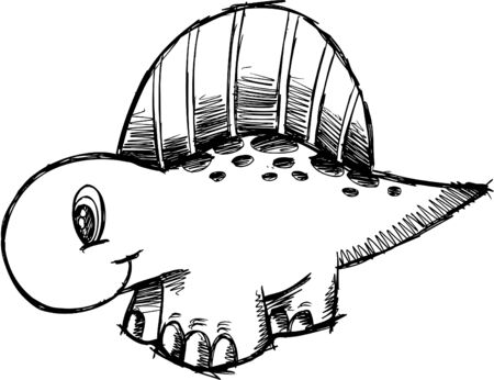 Doodle Sketchy Dinosaur のイラスト素材