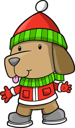 Holiday Puppy Dog のイラスト素材
