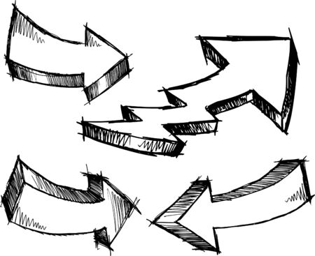 Doodle Sketchy Arrowsのイラスト素材