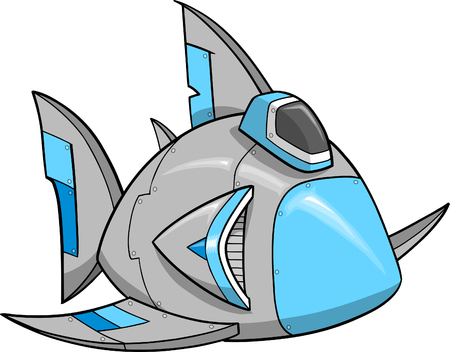 Shark Space Ship  Illustrationのイラスト素材
